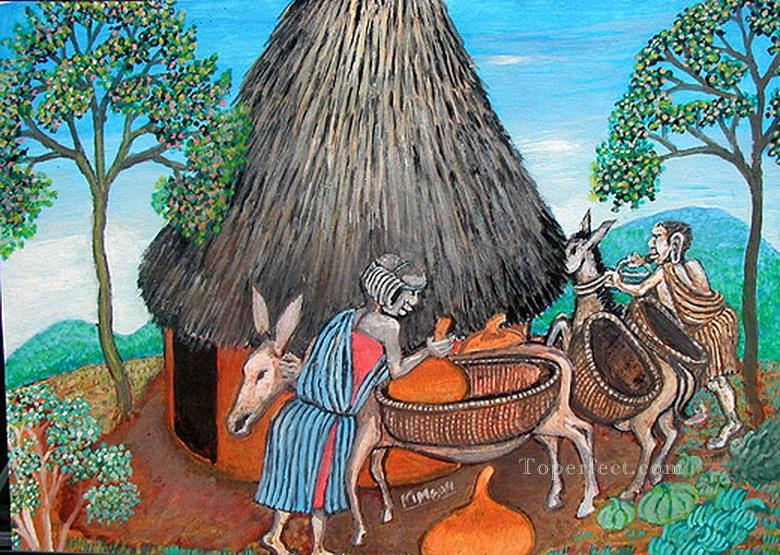 Bêtes de Burden Afriqueine Peintures à l'huile